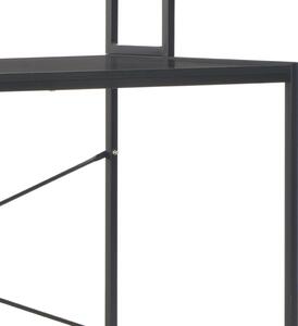 PC stůl Miami s poličkou | černý- 120 x 60 x 138 cm