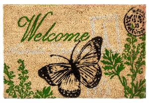 Home Elements Kokosová rohožka Welcome motýl, 40 x 60 cm