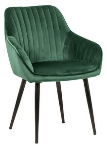 Jídelní židle Trin, samet, smaragdově zelená