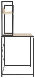 PC stůl Miami s poličkou | černý/dub - 120 x 60 x 138 cm