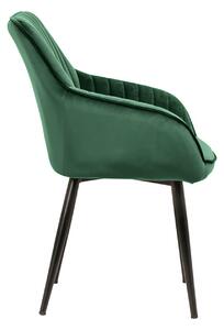 Jídelní židle Trin, samet, smaragdově zelená