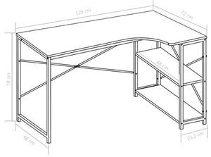 PC stůl Miami - tvar L | černý/dub - 120 x 72 x 70 cm
