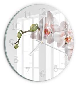 Skleněné hodiny na stěnu Orchidej zsob-fi30-00083950