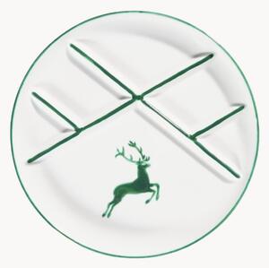 Ručně vyrobený fondue talíř Grüner Hirsch