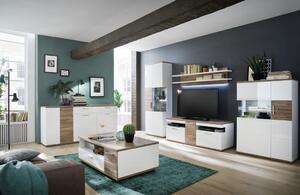 OBÝVACÍ STĚNA, bílá, barvy dubu Livetastic - Kompletní obývací stěny, Online Only