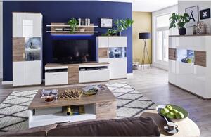 OBÝVACÍ STĚNA, bílá, barvy dubu Livetastic - Kompletní obývací stěny, Online Only