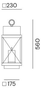 Il Fanale 265.11.FF Lanterne, venkovní lampa ze železa, 1x28W E27, výška 56cm, IP65