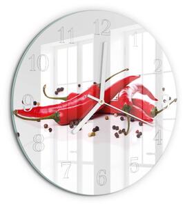Skleněné hodiny na stěnu Chilli papričky zsob-fi30-00089961