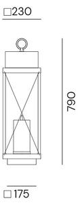 Il Fanale 265.12.FF Lanterne, venkovní lampa ze železa, 1x42W E27, výška 79cm, IP65