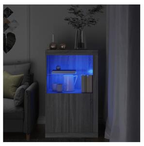 VidaXL Odkládací skříňka s LED osvětlením šedá sonoma kompozitní dřevo