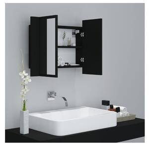 VidaXL LED koupelnová skříňka se zrcadlem černá 60x12x45cm akryl