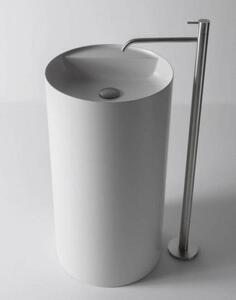 Umyvadlo na desce TWZ65 z minerální litiny - 45 x 45 x 85 cm - bílé matné
