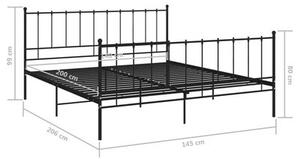 VidaXL Rám postele černý kov 140 x 200 cm