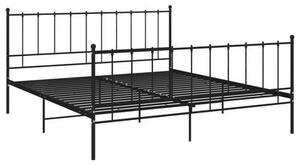 VidaXL Rám postele černý kov 140 x 200 cm