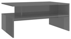 VidaXL Konferenční stolek lesklý šedý 90x60x42,5 cm dřevotříska