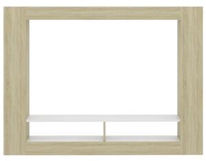 TV skříňka Bangor - dřevotříska - 152x22x113 cm | bílá + dub sonoma