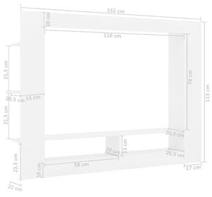 TV skříňka Bangor - dřevotříska - 152x22x113 cm | bílá