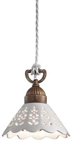 Il Fanale 065.07.OC Fior di Pizzo, závěsné svítidlo v rustikálním stylu za antické mosazi a keramiky, 1x46W E27, prům. 18cm