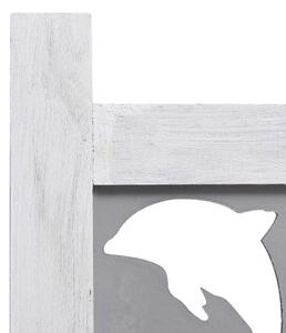 Paraván Dolphin | 4dílný - masivní dřevo - 140 x 165 cm | bílo-šedý