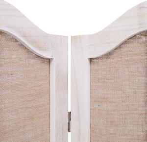 Paraván Holland | 6dílný - textil - 210 x 165 cm | bílo-hnědý