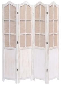 Paraván Holland | 4dílný - textil - 140 x 165 cm | bílo-hnědý