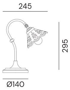 Il Fanale 065.52.OC Fior di Pizzo, lampička v rustikálním stylu z antické mosazi a keramiky, 1x10W LED E14, výška 29,5cm