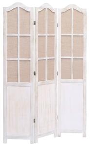 Paraván Holland | 3dílný - textil - 105 x 165 cm | bílo-hnědý