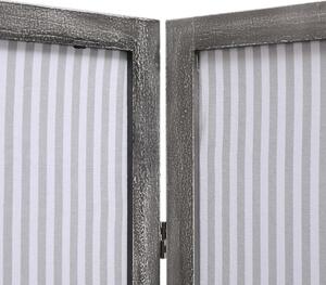 Paraván Norton | 6dílný - textil - 210 x 165 cm | šedo-bílý