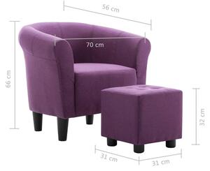 Křeslo a stolička Mitchell - textil | fialová