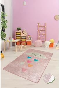 Růžový dětský protiskluzový koberec Conceptum Hypnose Baby Cloud, 100 x 160 cm