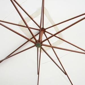 Konzolový slunečník s dřevěnou tyčí Chico - O 400 x 300 cm | bílý