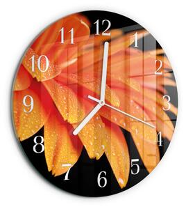 Skleněné hodiny na stěnu Gerbera zsob-fi30-00084652