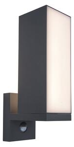 Lutec 5193811118 LED venkovní nástěnné svítidlo s pohybovým čidlem Cuba 1x14W | 1000lm | 3000K | IP54 - otočná hlavice, šedá