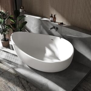 Volně stojící vana WAVE - minerální odlitek Solid Stone180 x 110 cm - bílá matná nebo lesklá