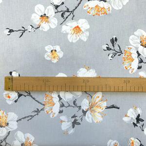 Ervi bavlna š.240 cm - květ jabloně na šedém - 25731-15, metráž