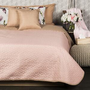 Přehoz na postel Doubleface béžová/růžová, 220 x 240 cm, 2x 40 x 40 cm