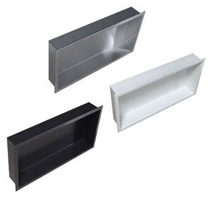 Zapuštěná police, nika BS603010 - nerezová ocel - 60×30×10 cm - možnost volby barvyVertikální a horizontální