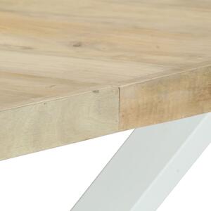 Jídelní stůl Davis - masivní mangovníkové dřevo - 180 x 90 x 76 cm | světle hnědá / bílá