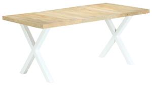 Jídelní stůl Davis - masivní mangovníkové dřevo - 180 x 90 x 76 cm | světle hnědá / bílá