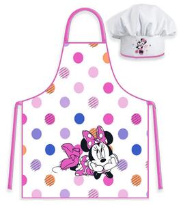 DĚTSKÁ ZÁSTĚRA S ČEPIČKOU MINNIE MOUSE 45X50 CM, 2X33 CM VZOROVANÁ