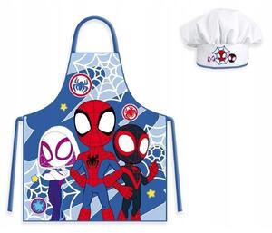 DĚTSKÁ ZÁSTĚRA S ČEPIČKOU SPIDERMAN 45X50 CM, 2X33 CM VZOROVANÁ