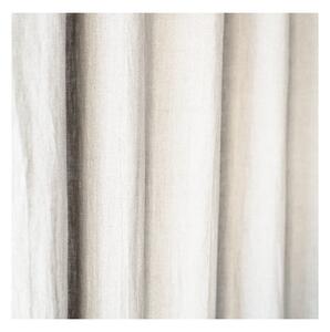 Krémově bílý lněný závěs s tunýlkem Linen Tales Night Time, 250 x 140 cm
