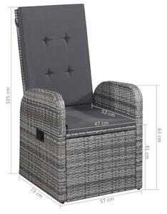 Zahradní židle 2 ks s poduškami - polyratan | šedé