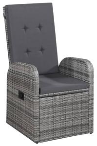 Zahradní židle 2 ks s poduškami - polyratan | šedé