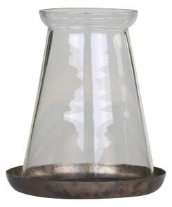 Skleněný svícen Hurricane Glass Antique Brass