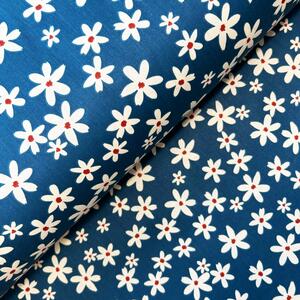 Ervi bavlna š.240cm - květinky na modrém - 26186-7, metráž -