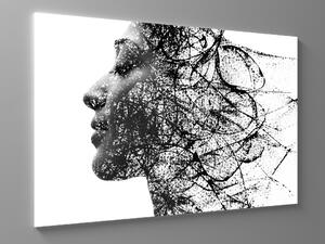 Liox Černobílý obraz žena v tuši Rozměr: 40 x 25 cm