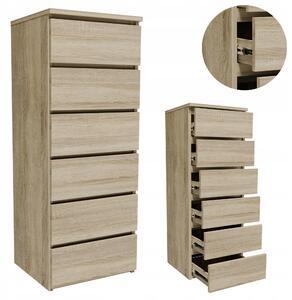 Komoda Matkam CL6406SON 40 x 35 x 109 cm bílá, dub sonoma matný