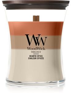 Woodwick Trilogy Hearth Spice vonná svíčka s dřevěným knotem 275 g