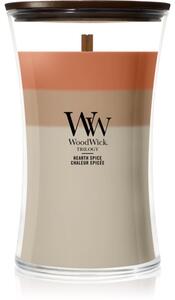Woodwick Trilogy Hearth Spice vonná svíčka s dřevěným knotem 610 g
